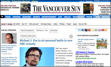 Vancouver Sun screenshot